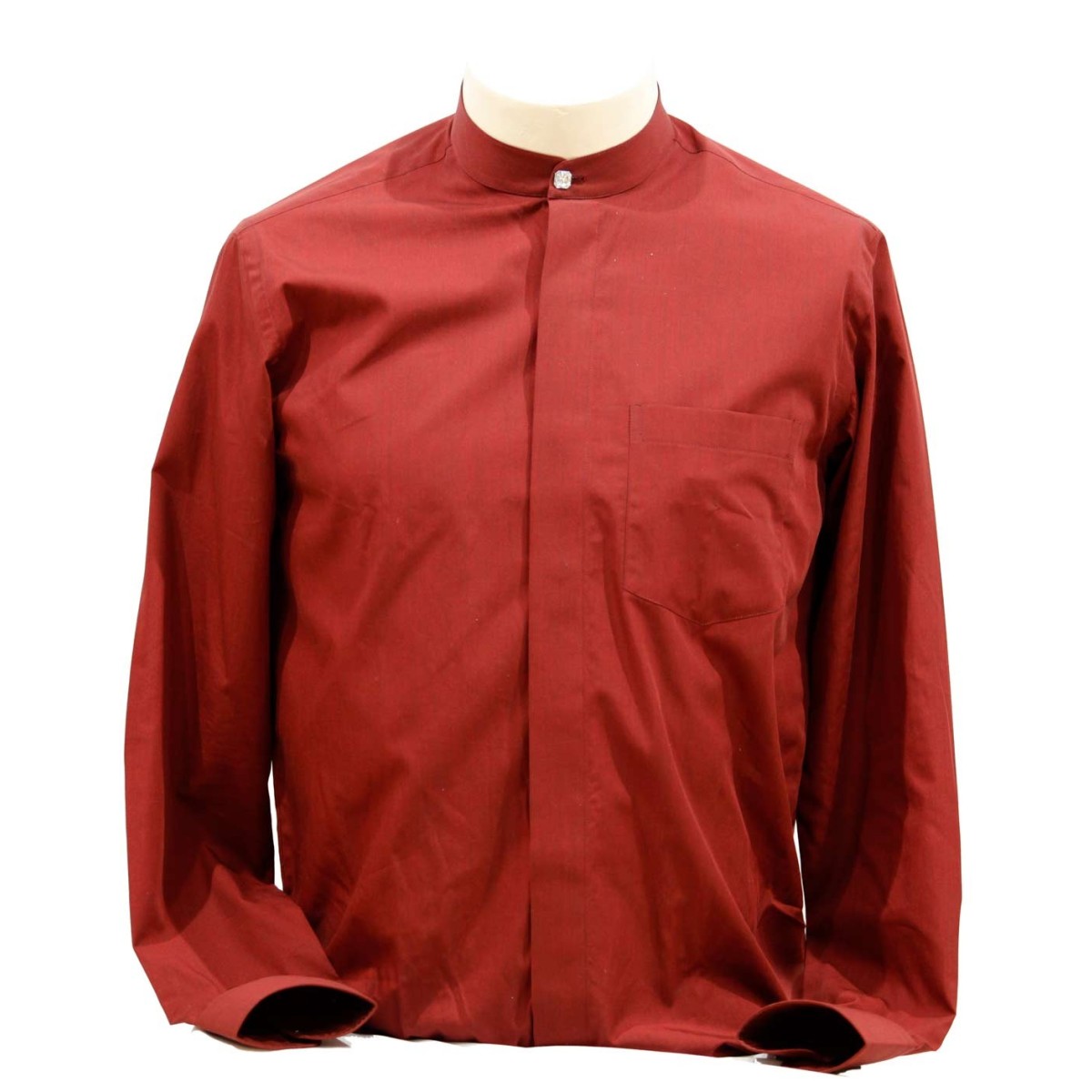 maroon collared shirt