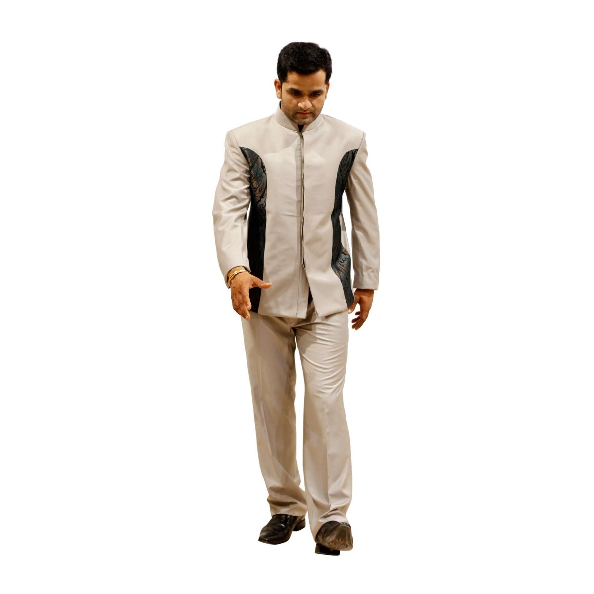 Aum Design Blue Contemporay Jodhpuri Suit Men's jodhpuri suits velvet designer wedding party wear suit slim fit 2 piece suits blue coat white trousers. aum occasion wear aum occasion wear