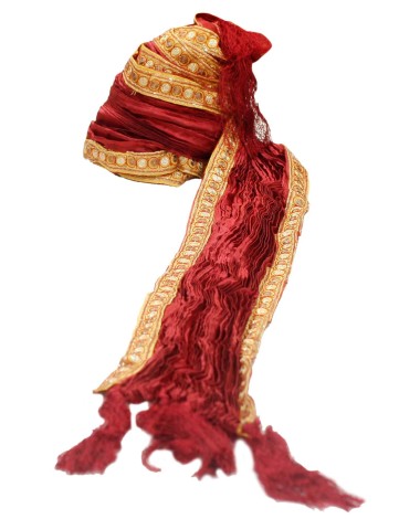 Aum Design Embroidered Maroon and Golden Stole